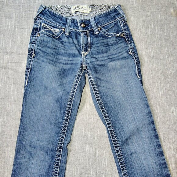 Ariat REAL Jeans Womens Size 25R Icon Mid Rise Stackable Stretch Icon Straight - Picture 12 of 12
